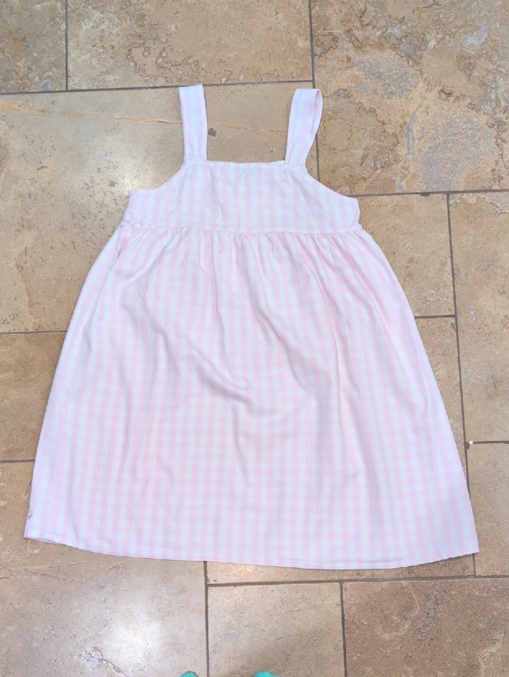 Petite Plume girl's Charlotte nightgown. Pink gingham. Size 10. - Picture 3 of 3